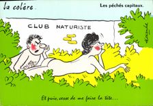 CPM La Colere Les Peches Capitaux Club naturiste