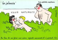 CPM La Colere Les Peches Capitaux Club naturiste