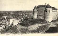 POSTAL Dieppe de la VENDIMIA el castillo y la ciudad