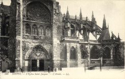 POSTAL Dieppe L iglesia Jacques santo L Apse de la VENDIMIA