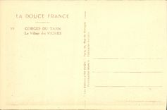 VINTAGE POSTCARD Gorges of the Tarn the Village of the Vines
