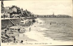 CPA Parame La Digue et la Plage
