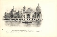 CPA Exposition Universelle de 1900 Vue sur la Rue des Nations prise de la Rive Droite de la Seine