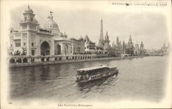CPA Exposition Universelle 1900 Paris Les Pavillons Etrangers Tour Eiffel Peniche 