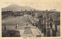 Volcan de Pompeya Veduta del Foro Civil de la POSTAL de la VENDIMIA