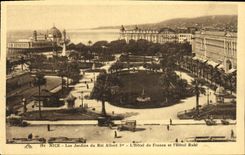 CPA Nice Les Jardins du Roi Albert 1er L Hotel de France et l hotel Ruhl