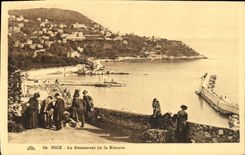 POSTAL de la VENDIMIA Niza el restaurante de la reserva