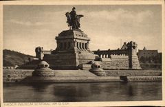 CPA Kaiser Wilhelm Denkmal Am Eck Koblenz