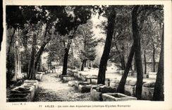 VINTAGE POSTCARD Arles a Corner of Alyscamps Champs Elysees Romans