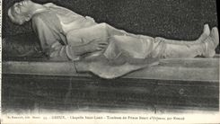 Tumba de St  Louis de la camara acorazada de Dreux de la POSTAL de la VENDIMIA del principe Enrique D Orleans de Mercie