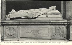 Tumba de St  Louis de la camara acorazada de Dreux de la POSTAL de la VENDIMIA de la madre del douariere D Orleans de la duquesa de Felipe louis