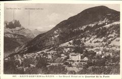 VINTAGE POSTCARD Holy Gervais les Bains the Large Hotel and the District of the Drill