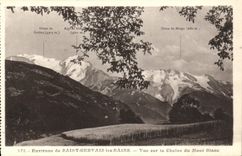 VINTAGE POSTCARD Holy Gervais les Bains Seen On the Chain of Mont Blanc