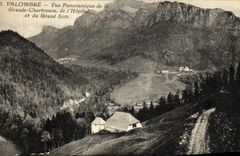 VINTAGE POSTCARD Valombre Panoramic View of Large Charteuse of L Hospital and Large Som