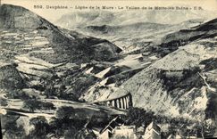 VINTAGE POSTCARD Dauphine Line of walls the Small valley of the Mound les Bains