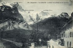 VINTAGE POSTCARD Dauphine the Serious L Hotel of Meije and glaciers