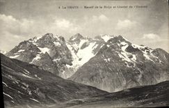 VINTAGE POSTCARD Dauphine Serious Solid mass of Meije and Glacier of L Man