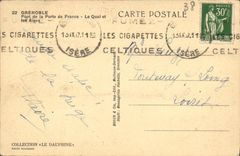 CPA Grenoble Pont de la porte de France Le quai et les Alpes