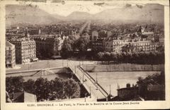 CPA Grenoble Le Pont la Place de la Bastille et le Cours Jean Jaures
