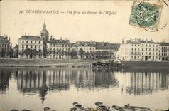 VINTAGE POSTCARD Trawl net On the Saone Seen from of the Farms of L Hospital