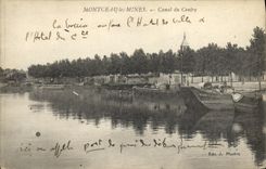 VINTAGE POSTCARD Montceau the Mines Canal of the Center
