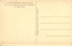 VINTAGE POSTCARD Paray Interior Monial of the Vault of the Monastery of the Visitation the Master furnace bridge