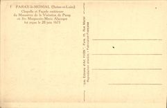 VINTAGE POSTCARD Paray Monial Vault and Exterior facade of the monastery of the Visitation of Paray