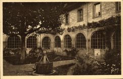 VINTAGE POSTCARD Paray Monial Monastery of Vistation Courtyard of the Monastery