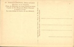 VINTAGE POSTCARD Paray Monial Monastery of Vistation Courtyard of the Monastery