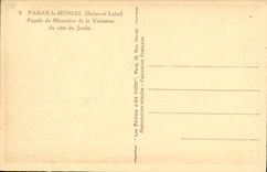 VINTAGE POSTCARD Paray Monial Frontage of the Monastery of the Visitation of the Dimension of the Garden
