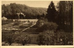VINTAGE POSTCARD Paray Monial Monastery of Vistation Garden of the monastery
