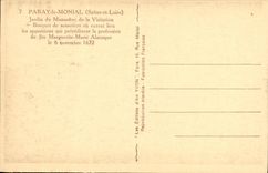 VINTAGE POSTCARD Paray Monial Monastery of Vistation Garden of the monastery