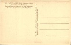 VINTAGE POSTCARD Paray Monial Monastery of the Visitation Court of Blessed Sacrament