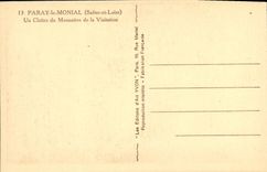 VINTAGE POSTCARD Paray Monial a cloister of the monastare of the Visitation
