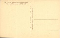 VINTAGE POSTCARD Paray Monial Town hall