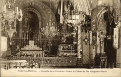VINTAGE POSTCARD Paray Monial Vault of the Visitation Chorus and drives out co  Marguerite Marie