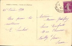 VINTAGE POSTCARD Paray Monial Entered of the Basilica