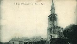 VINTAGE POSTCARD St Denis D Orques Places L Church