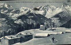 VINTAGE POSTCARD Surroundings of Modane Charmix at the Bottom the Fort of Sappey and Solid mass of Chaviere