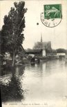 CPA Amiens Paysage sur la Somme Bateau Peniche