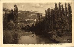 CPA Aix Les Bains Le Lac Canal de Savieres et Chateau de Chatillon