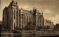 VINTAGE POSTCARD Saints of Solesmes Seen of the Bridge On the Sarthe