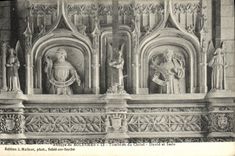 VINTAGE POSTCARD Abbey of Solesmes Tomb of Christ David and Isaie