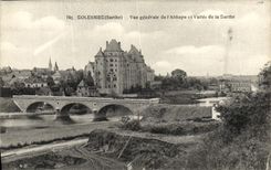 VINTAGE POSTCARD Solesmes View of L Abbey and Valley of the Sarthe