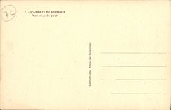 VINTAGE POSTCARD Solesmes L Saint Pierre Abbey Seen under the bridge