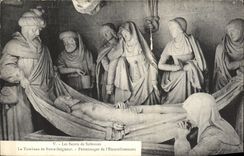 VINTAGE POSTCARD Solesmes Saints the Tomb of Our Lord Characters of L burial