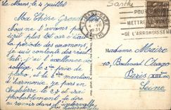 VINTAGE POSTCARD Mans Seen Partial and Footbridge Jean Saint