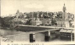 VINTAGE POSTCARD Mans Panoramic View On the Sarthe