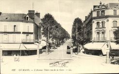 VINTAGE POSTCARD Mans L Thiers Avenue Seen of the Station Picon Tram