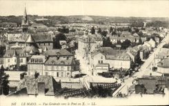 CPA Le Mans Vue Generale Vers le Pont en X 